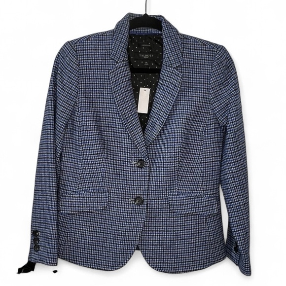⭐️ NWT Talbots Shetland Aberdeen Houndstooth Wool Blazer  Size 4P
Tattersall - Picture 7 of 11